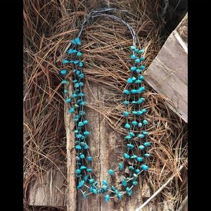 Sterling turquoise multi strand necklace